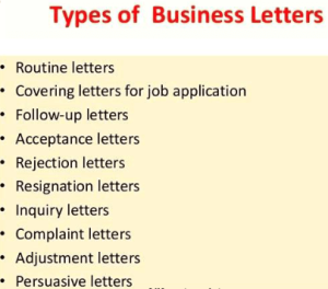 types of business letter