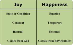 Difference between Joy and Happiness