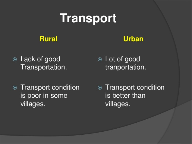 Differences between Urban and Rural
