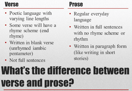 differences between verse and prose